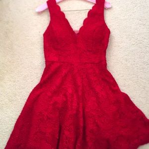 Beautiful red sleeveless dress with sparkles!